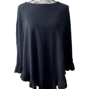 Karen Scott Black Ruffle Cape Size S/M